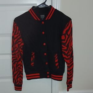 Bold Black and Red Varsity Jacket